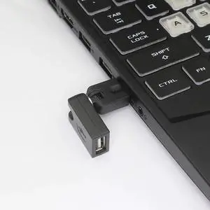 Swivel USB Adapter, Rotatable USB 2.0 Type A Male to Type A Female Extension Connector 360 Degree Rotation Adjustable Right Angle Extension Adapter Converter(Black- 2 Pack)