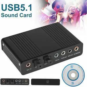6 Channel 5.1 Optical SPDIF Sound Card USB Audio Output Adapter External for PC