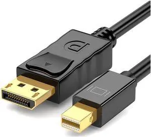 Mini DisplayPort to DisplayPort Cable, 6 Feet, Gold-Plated Mini DP to DP Cord (4K@60Hz, 2K@144Hz) Mini DP to DP Display Cable - Black Mini DisplayPort to DisplayPort Cable, 6 Feet, Gold-Plated Mini DP to DP Cord (4K@60Hz, 2K@144Hz) Mini DP to DP Display Cable - Black