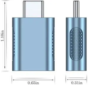 10Gbps USB C to USB 3.1 Adapter (4 Pack), Thunderbolt 4/3 to USB OTG Converter for iPhone 15, MacBook, iPad, iMac and More Type C Devices - Blue