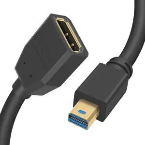8K Mini Displayport to Displayport Extention Cable 1FT, Mini DP to DP1.4, Displayport Female to Mini Displayport Male Extention Cable Support Bi-Directional Transmission 30cm