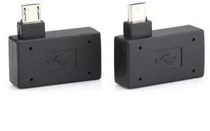 OTG Adapter, 90 Right + Left Angle USB Port Adapter, Micro OTG, 2 Pack Compatible with Firestick 2nd Gen, 3rd Gen and 4K, Android Smartphones, Tablets, Rii,