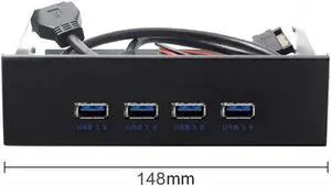 NGFF USB 3.0 HUB 4 Ports Front Panel to Motherboard 20Pin Connector Cable for 5.25" CD-ROM Bay