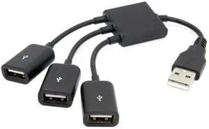 USB 2.0 to 3 Ports Hub Expansion Expander Multiple Cable 480Mbps Bus Power for Laptop Notebook PC Mouse Flash Disk