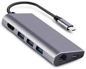 USB Hub C 8 En 1 Aluminium Multi Type de Port Adaptateur C Hub Combo Pour Macbook Pro