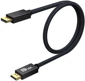 16K Displayport Cable 2.1, Short DP Cable 3.3ft [16K@60Hz, 8K@120Hz, 4K@240Hz/165Hz], DisplayPort 2.1 Cable Support HDR, HDCP 2.2, 3D, ARC, Compatible with Gaming Monitor, TV and More (3.3ft)