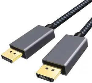 Display Port Cable 10ft, Display Port Cord, [4K@60Hz, 2K@165Hz, 2K@144Hz], Gold-Plated Braided High Speed DP to DP Cable 10ft, DisplayPort 1.2 Cord for Gaming Monitor, TV, PC, Laptop