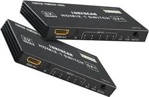 HDMI 2.1 Switch 5 in 1 Out 8K 60Hz, 5 Port HDMI Switcher Selector Box with Remote, 4K@120Hz HDMI Switch 5x1 Support 48Gbps, HDR 10+, HDCP 2.3, 3D, for PS5/4/3, Xbox Series X, NS, Laptop, Black