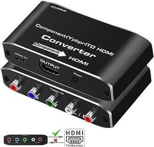 Component to HDMI YPbPr to HDMI Converter 5RCA RGB to HDMI Converter Adapter Supports 1080P Video Audio Converter Adapter HDMI V14 for DVD PSP Xbox PS2 N64 to HDTV Monitor and Projector