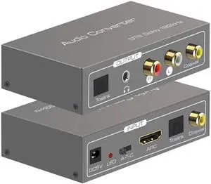 Audio Converter HDMI ARC Adapter Digital to Analog Stereo DAC Coaxial Optical Input Coaxial or Optical LR or 3.5 mm Jack Output for TV