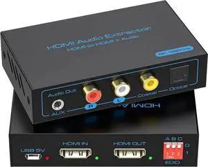 8K HDMI 2.1 Audio Extractor 4K120Hz to Optical 3.5mm AUX Adapter Splitter Converter Supports HDCP Digital DTS 5.1 PCM for PS4 PS5 Xbox