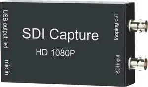 SDI to USB Capture Card Video Converter Adapter 1080P SDI Input to USB 3.0 Output for Live Streaming Mini Converter SDI-Compatible Video and Audio to ComputersPlug and Play