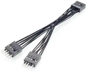 Motherboard 9Pin HD Audio 1 to 2 Port Multiplier Y Splitter Male to Female Extension Cable