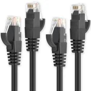 Ethernet Cable 3 ft 2 Pack - Cat 6 High Speed Network Cable with Rj45 Connectors, Short Patch Cable for Patch Panel, Switch