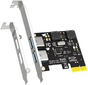 U3023 2-Port USB 3.0 Type-A 5Gb PCIe Expansion Card for Intel, AMD, and ARM Platform, Compatible with Windows and Linux (Not Support Mac OS)