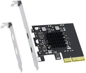 U3142C 2-Port 10Gb USB 3.1 Gen2 Type-C to PCIE X4 Expansion Card with ASM 3142 Chip, Regular and Low-profible Bracket