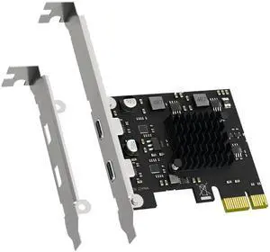 U3142CX1 2-Port 10Gb USB 3.1 Gen2 Type-C to PCIE X1 Expansion Card with ASM 3142 Chip, Regular and Low-profible Bracket
