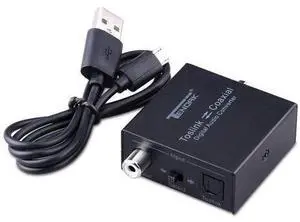 Optical to Coax, Optical SPDIF Toslink to Coaxial and Coaxial to Optical SPDIF Toslink Bi-Directional Swtich Digital Audio Converter Splitter Adapter