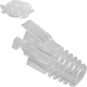 100 Pcs RJ45 CAT6 Strain Relief Boots Connector for Standard CAT6 CAT6A Ethernet Cable LAN Cable Connector Boot Cover for Various Diameter LAN Cable-Clear