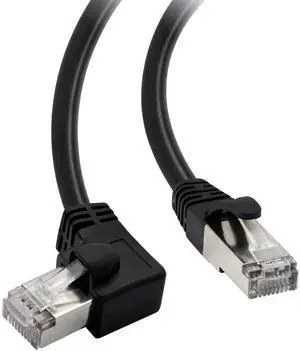 Cat5 Ethernet Cable,RJ45 Male to Male 90 Degree Internet Network LAN Cable Patch Cord for PC, Router, Modem, Printer, Xbox, PS4-1.5FT (Angle Right)