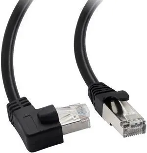 Cat5 Ethernet Cable,RJ45 Male to Male 90 Degree Internet Network LAN Cable Patch Cord for PC, Router, Modem, Printer, Xbox, PS4-1.5FT (Angle Left)