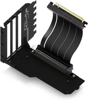 GPU Mount with High-Speed PCIE 4.0 Riser Cable, Shield Series, 115mm/4.52in Flexible Extension, 90 Degree Connector, Only Compatible to Full-Opened PCIe Slots-Black-YIHPI344