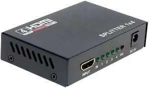 HDMI Splitter 1 in 4 Out 4 Port 1x4 Full HD 1080P HDMI 1.4 Splitter with Switcher Converter Support 3D 2K 4K Digital Audio Format