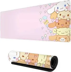 Kawaii Large Pink Mouse Pads with Design Novelty Anime Keyboard Pad Non-Slip Extended Full Desk Cute Keyboard Mat Waterproof Gaming Mousepad for Girl Gift Notebook Office Pad Computer 80*30CM