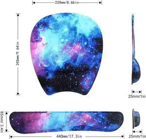 Mouse Pad and Keyboard with Wrist Support,Gel Ergonomic Mouse Pad with Wrist Support for Computers Laptop,Non-Slip Comfortable Mouse Pads w/Raised Memory Foam for Easy Typing Pain Relief