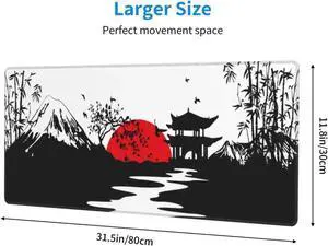 Black and Red Landscapes Gaming Mouse Pad Large XL Desk Mat Long Extended Pads Big Mousepad for Home Office Decor Accessories 31.5 X 11.8 Inch