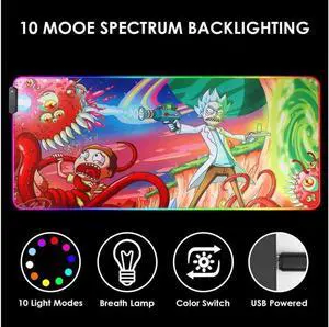 RGB Gaming Mouse Pad Large - Soft RGB Mouse Mat Oversize Glowing Led Extended Mousepad USB Powered Computer Keyboard Mouse Pad Lighted PC Gaming Mouse mat with Non-Slip Rubber Base 90×40cm