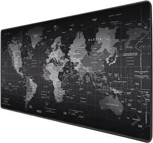 Extended Big Mouse Pad Gaming ,Large Desk Pad World Map , XL Desk Mat Game Mousepad, L 31.5 in * W 11.8 in Computer Desk Pad with Non-Slip Rubber Base,Desk Matt for Desktop XL