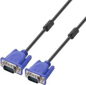 Blue VGA Cable 15 Pin Male to Male Plug Computer Monitor Cable Wire Cord, 49.2 ft./15m