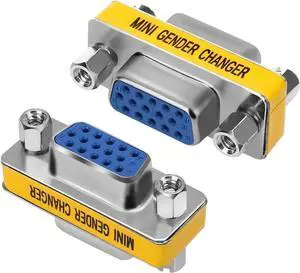 VGA Coupler, 2 Pack VGA SVGA Connector 15 Pin Female to Female Mini Gender Changer Adapter