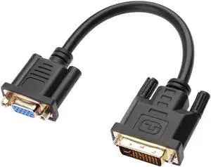 DVI D to VGA Adapter Cable 24 + 5 Pin DVI Plug to 15 Pin VGA Socket