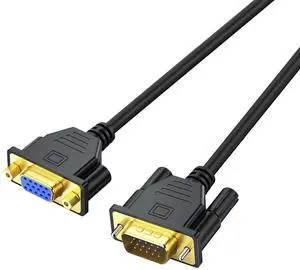 VGA Extension Cable, VGA Cable Male to Female 6 Feet 15 Pin (Not 9 Pin), SVGA Male to Female HD15 Monitor Video Adapter Cable Support 1080P Full HD for Laptop, PC, Projector, HDTV, Display