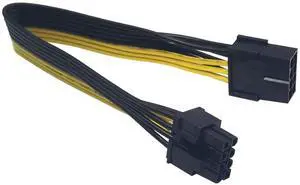 (2-Pack) 8 Pin PCIe Cable, PCIe 8 Pin Female to 8 Pin(6+2) Male Adapter Extension for PCI Express GPU VGA 9-inch (23cm)