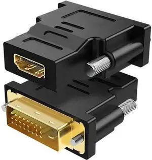 DVI to HDMI Adapter 2-Pack Bi-Directional DVI Male to HDMI Female Converter Support 1080P 3D for PS3 PS4 TV Box Blu-ray Projector HDTV(DVI to HDMI)
