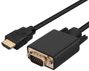 HDMI to VGA Cable, 6ft/1.8m Gold-Plated 1080P HDMI Male to VGA Male Video Audio Converter Adapter Cord Support Notebook PC DVD Player Laptop TV Projector Etc
