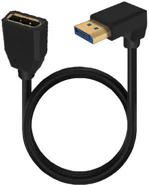 2ft 32.4Gbps 8K@60Hz DisplayPort Extension Cable, Up Angle Male to Female DP 1.4 Extender Adapter Ultra HD Cable for HDTV Laptop Monitor Projector PS4 PS5, Support 4K@144Hz 2K@165Hz