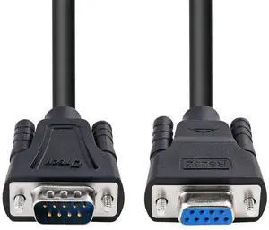 15ft COM Port Serial Cable Male to Female RS232 Extension 9 Pin Straight Through Cord