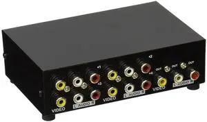 4-Way RCA Switch, 4 in 1 Out Composite Switcher, Video L/R Stereo Audio AV Selector Box for DVD VCR VHS AV Receiver PS2 Nintendo Game Consoles