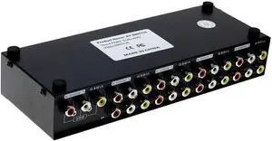 8-Way Composite Video Audio 3 RCA AV Switch Switcher Box Selector 8 in 1 Out 8x1