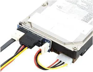 3.5" IDE to 2.5" 3.5" SATA HDD Adapter 40Pin IDE Male to 22pin SATA SSD Card with Molex 4Pin to floppy drive power supply cable