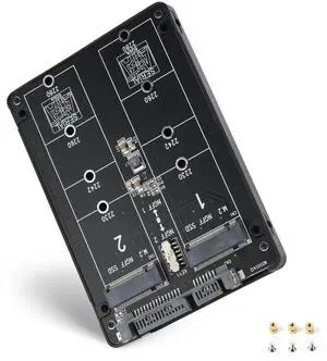 M.2 SATA NGFF to SATA Adapter (Not Support NVME/ M.2 PCIE) 6Gbps Dual NGFF MSATA B Key/ B&M Key SSD to 2.5" III Converter Adapter Max 4TB Support 2230 2242 2260 2280 SSDs