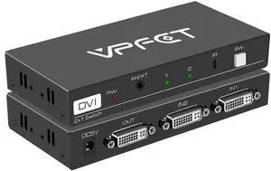 DVI Switch 2 in 1 Out 4K Port Switcher Selector for PC Laptop DVR Projector HDTV Devices HDCP