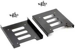 HDD SSD Mounting Bracket 2.5 to 3.5 Adapter Hard Drive Holder (Single Drive, Pack of 2)