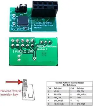 1Piece TPM 2.0 Module for SuperMicro AOM-TPM-9670H 10Pin SPI