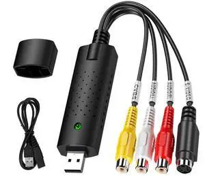 USB Audio Video Converter, VHS to Digital Converter, Video Capture Card Digitize from Analog Video VCR VHS DVD, for Windows 7 8 10