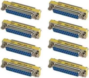 8 PCS DB25 25-Pin Serial Female to Female Mini Gender Changer Coupler Adapter
